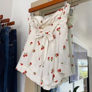 FARM Rio White Cherry Print Women Shorts